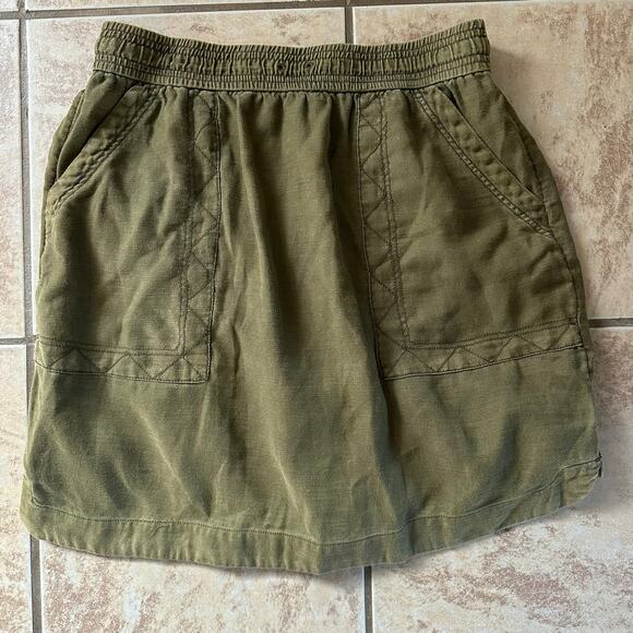 Anthropologie Pilcro‎ Lea Utility Mini Skirt Military Olive Green Size Small - Picture 2 of 12